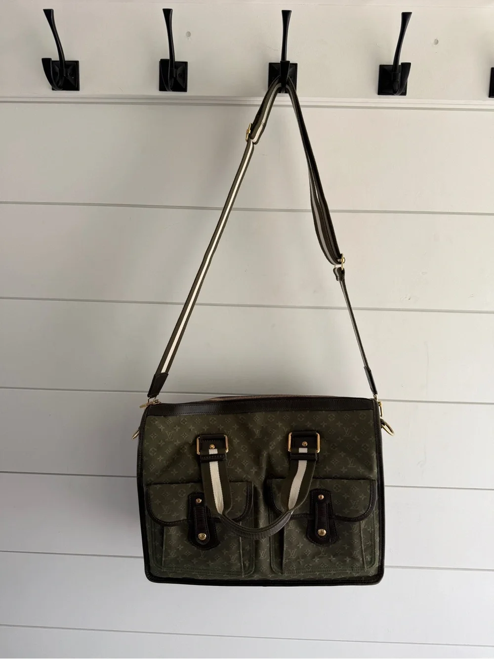 Louis Vuitton Olive Green Monogram Canvas Mini Lin Mary Kate Briefcase